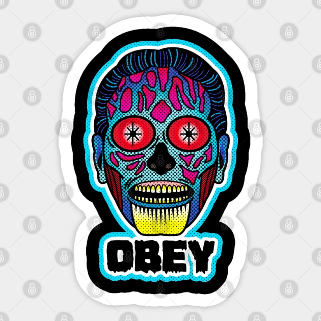 Obey Alien Sticker by OrneryDevilDesign